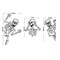 Halloween Skeletons Window Clings 4 Sheets Removable Skull Window Stickers Decals for Day of The Dead Fall Haunted House Party Glass Decoration Supplies